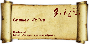 Gramer Éva névjegykártya